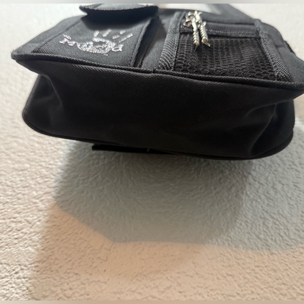 VTG 90s Y2K Mudd Black Messenger Bag Crossbody Canvas Pockets School Goth - Picture 5 of 10